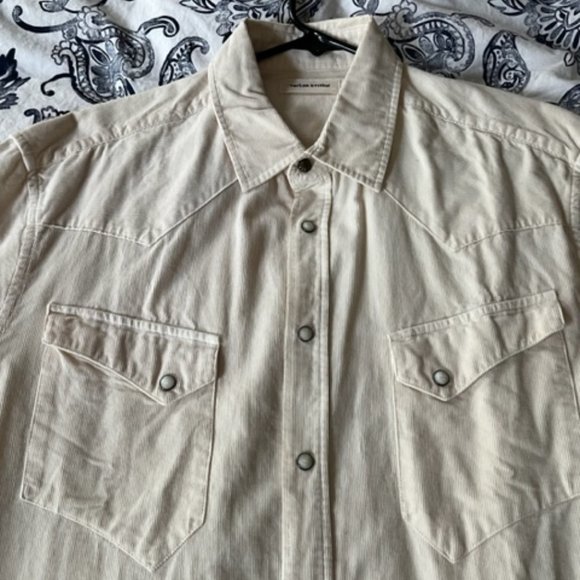 Taylor Stitch "Western Shirt" - Natural Pincord Corduroy - Mens Size XL/44 - Picture 7 of 9